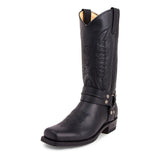 Men's Embroidered Cowboy Pull On Boots - Black - Cowboy Riding Boots - 12 B - PU Leather - image 18