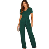 Women's Elegant Wide Leg Dress Pantsuit - Purple - Jumpsuit - XXXL - Polyester - image 3