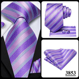 Men's 3 Pcs Purple Silk Wedding Tie Sets - Purple - 3148 - One Size - Silk - image 40