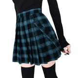 Women's Gothic Suspender Mini Skirt Plaid - Lake Blue - Mini Skirt - 5XL - Polyester - image 5