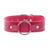 Unisex Vintage Goth Choker Necklace - Pink - Circle Choker Necklace - Medium - PU Leather - image 8