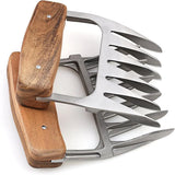 Stainless Steel Wood Meat Claws - Brown - 2pcs Meat Claws - Medium - Stainless Steel/Wood - image 13
