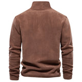 Men's Warm Mock Neck Fleece Pullover - Brown - Pullover - EUR XXL 95-105kg - Polyester - image 13