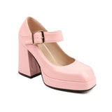 Women's Bright Patent Mary Jane Pumps - Nude - Mary Jane Pump - 14.5 B - Genuine Patent Leather - image 23