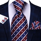 Men's 3 Pcs Elegant Wedding Tie Sets - HT-N-3968 - One Size - Silk/Polyester - image 5