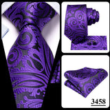 Men's 3 Pcs Purple Silk Wedding Tie Sets - Purple - 3148 - One Size - Silk - image 29