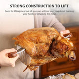 Stainless Steel Wood Meat Claws - Brown - 2pcs Meat Claws - Medium - Stainless Steel/Wood - image 8