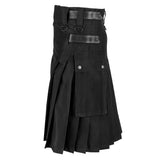 Men's Stylish Gothic Punk Pleated Utility Kilt - Black - Kilt - 5XL - Polyester - image 4