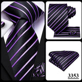 Men's 3 Pcs Purple Silk Wedding Tie Sets - Purple - 3148 - One Size - Silk - image 21