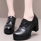 Women's Real Leather Mary Jane Platforms - Red - 3 / 10cm - 10.5 B - Genuine Leather - image 6