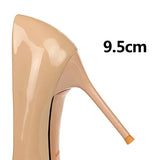 Women's Patent Metal Buckle Luxury Heels - Beige - 10cm Heels - 43 B - PU Leather - image 18