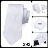 Men's 3 Pcs White Silk Wedding Tie Sets - White - 0276 - One Size - Silk - image 33