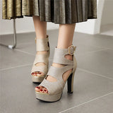 Women's Glitter Gladiator Platform Sandals - Silver - Gladiator Sandals - 3 B - PU Leather - image 11