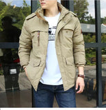 Men's Winter Hooded Windbreaker Parka - Black - Hooded Parka - 6XL - Polyester - image 12