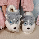 Unisex Alaskan Dog Slippers - Light Grey - Shoes - 44-45 - Plush - image 10