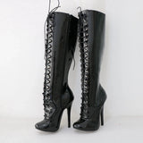 Women's Shiny Burlesque High Heel Boots - Pink - High Boots - 15 B - Patent PU Leather - image 29