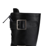 Women's Punk Buckle Strap Wedge Boots - White - Buckle Strap Boots - 43 B - PU Leather - image 19