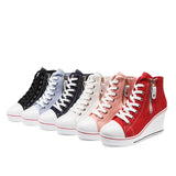 Women's High Platform Zipper Sneakers - Navy - Platform Sneakers - 43 B - Canvas - image 43