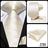 Men's 3 Pcs Champagne Silk Tie Sets - N-3495 - One Size - Silk/Polyester - image 11