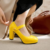 Women's Patent High Platform Mary Janes - Lavender - Mary Jane Platforms - 16 B - PU Leather - image 5