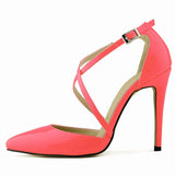 Women's Cross Strap Pointy Toe Sandals - Beige - Sandals - 12 B - image 9