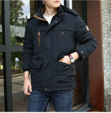 Men's Winter Hooded Windbreaker Parka - Black - Hooded Parka - 6XL - Polyester - image 15