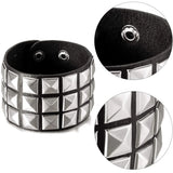 Unisex Leather Adjustable Cuff Bracelets - White - Wristband - Medium - Genuine Leather - image 4