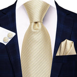 Men's 3 Pcs Champagne Silk Tie Sets - N-3495 - One Size - Silk/Polyester - image 15
