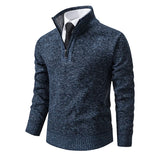 Men's Casual Stand Collar Zip Pullovers - Light Grey - 1 / 8805 / Pullover - XXXL - Polyester - image 3