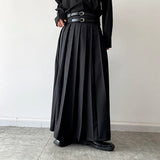 Men's Japanese High Waist Long Pleat Skirt - Black - 5123 - Skirt - XL - Cotton - image 4
