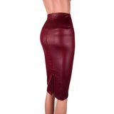 Women's Faux Leather Fitted Pencil Skirts - Black - 1 / D138 / No Split - XXXL - Polyester - image 6