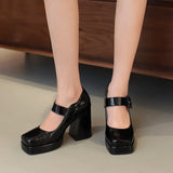 Women's Gothic Mary Jane Patent Heels - Red - Patent Mary Janes - 43 B - PU Patent Leather - image 10