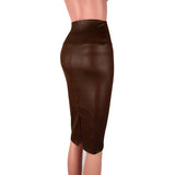 Women's Faux Leather Fitted Pencil Skirts - Black - 1 / D138 / No Split - XXXL - Polyester - image 11