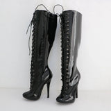 Women's Shiny Burlesque High Heel Boots - Pink - High Boots - 15 B - Patent PU Leather - image 28