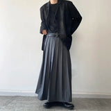 Men's Japanese High Waist Long Pleat Skirt - Black - 5123 - Skirt - XL - Cotton - image 18