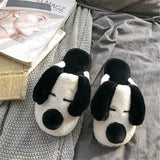 Women's Cartoon Pet Slippers - White/Black - Dog Slippers - 45 B - Plush - image 14