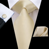 Men's 3 Pcs Champagne Silk Tie Sets - N-3266 - One Size - Silk/Polyester - image 20