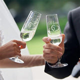 Champagne Flutes Custom Mr. and Mrs. - Gold - Text - Medium - image 4