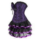 Women's Victorian Corset Dress 2Pcs Set - Black - 1 / Corset / Black Skirt - 6XL - Polyester - image 19