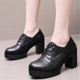 Women's Real Leather Mary Jane Platforms - Red - 3 / 10cm - 10.5 B - Genuine Leather - image 4