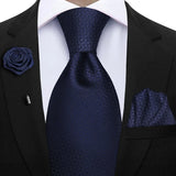 Men's 3 Pcs Tie Hanky Corsage Sets - Purple - 33 - One Size - Polyester - image 1