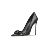 Women's Big Flower Fashion High Stilettos - Black - 1 / 6cm / Stilettos - 41 B - Genuine Leather - image 23