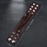 Men's Wide Genuine Leather Wristband - Brown - Cuff Bracelet - Medium - Genuine Leather - image 4