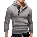 Men's High Neck Hooded Pullovers - Black/Red - Pullover - XXXL - Polyester - image 13