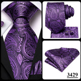 Men's 3 Pcs Purple Silk Wedding Tie Sets - Purple - 3148 - One Size - Silk - image 24