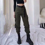Women's Big Pockets Loose Cargo Pant - Black - Pants - XXXL - Polyester - image 22