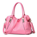 Handbags Women's Chic Leather Tote Bag - Pink - Medium - PU Leather - image 6