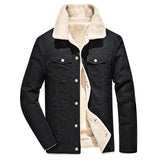 Men's Winter Down Jackets Fleece Coats - Black - Fleecy Jacket - 6XL - Cotton - image 12