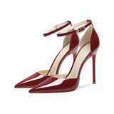 Women's Patent Leather High Heel Stilettos - Wine Red - 1 / 12cm Heel - 45 B - Genuine Patent Leather - image 7