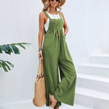 Women's Casual Wide Leg Pantsuit Overalls - Black - Jumpsuit - 3XL - Linen - image 24